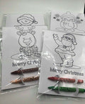 Stocking Filler Colouring & Crayons X2 / Christmas Eve Box Filler / Party Bag Filler / Christmas Colouring Sheet / Gift for Children / Xmas