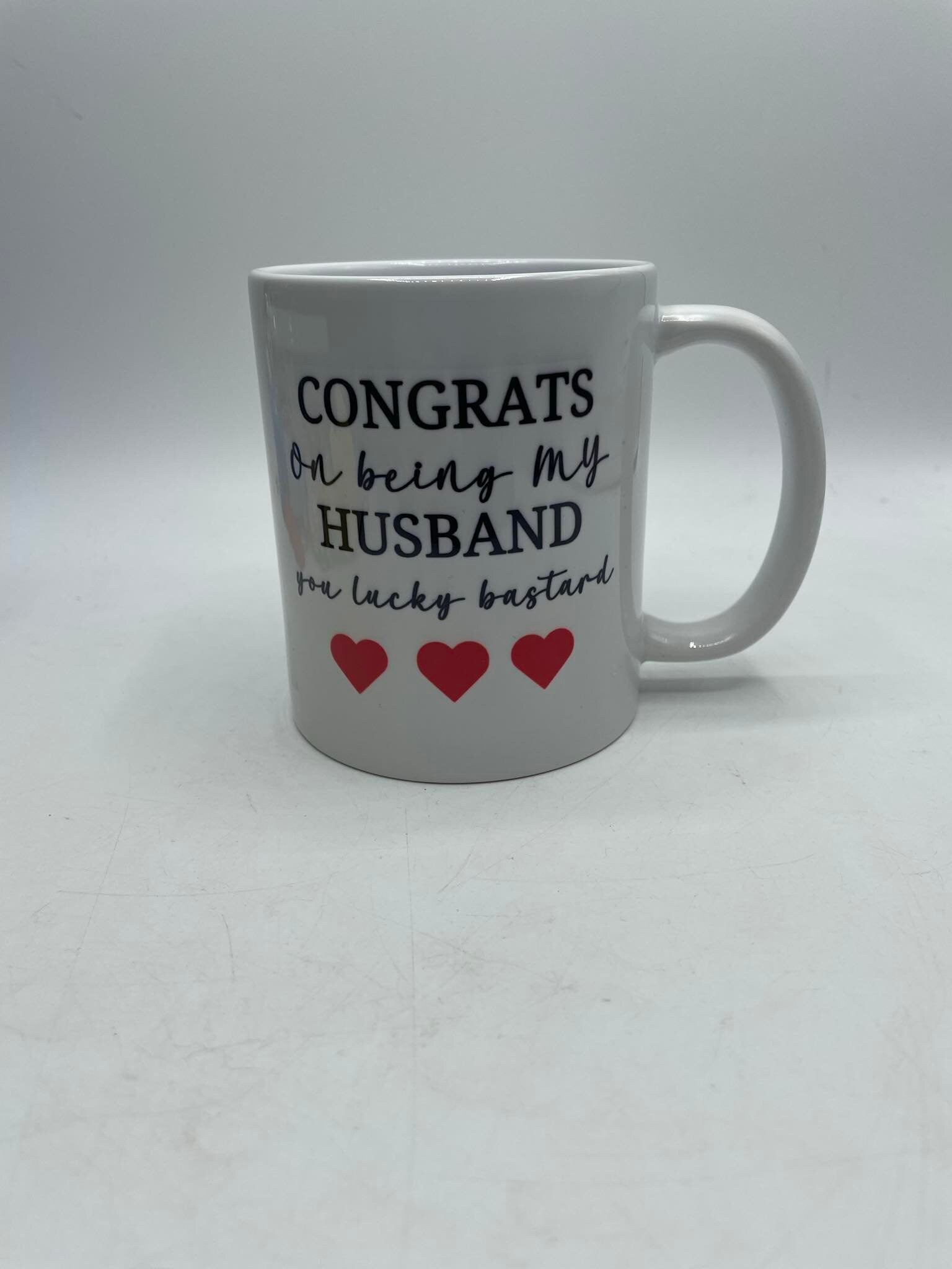 Congrats on being my Husband Mug / Valentines Mug / Funny Mug / Novelty Husband Mug / Relationship Gift / Male Relationship Gift / Mug Gift