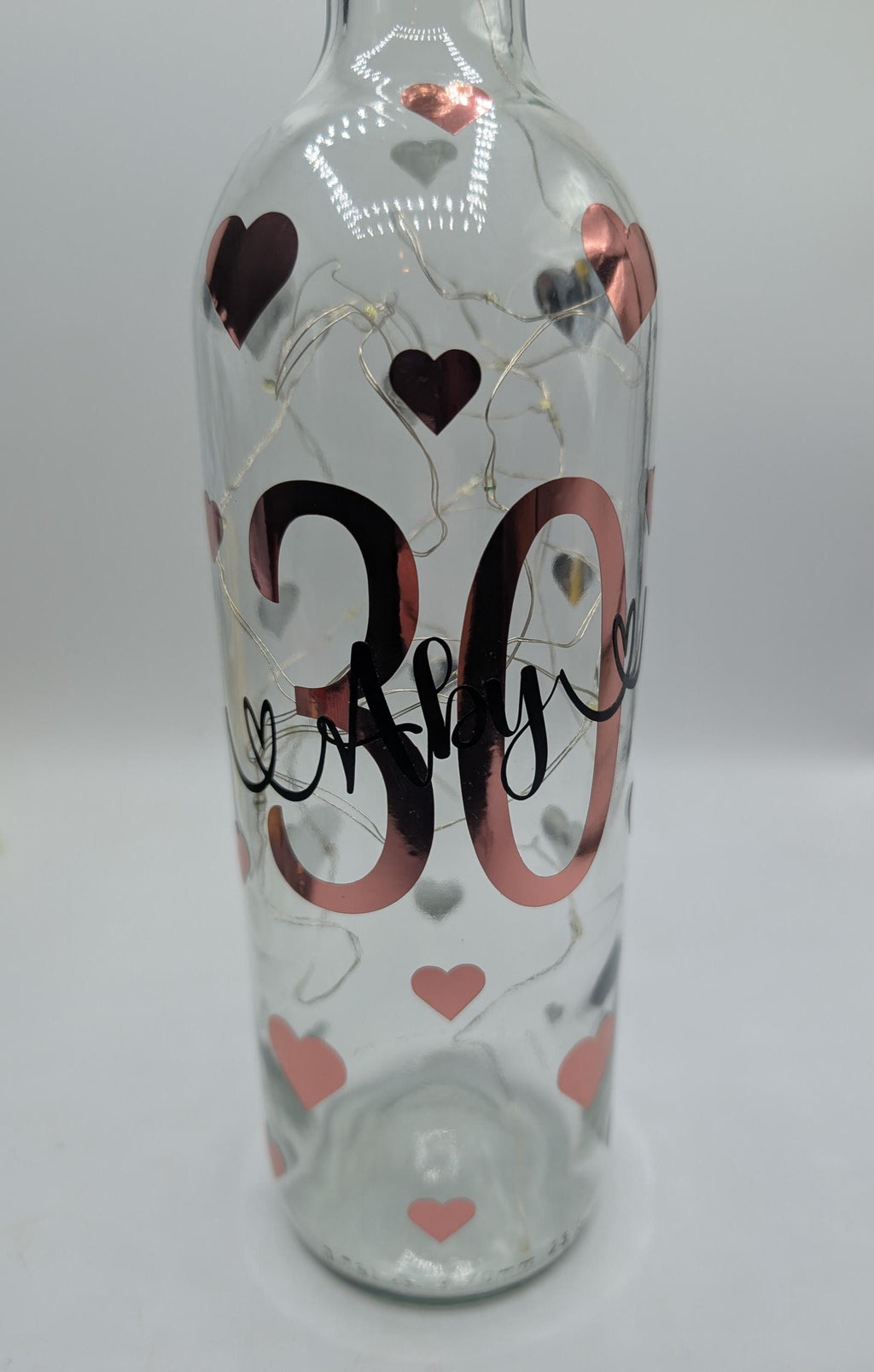 Personalised 30th Light Up Bottle, Milestone Birthday, Special Birthday Gift, 30th Birthday Keepsake, Special 30th Present, Custom Age &amp; Name A Beautiful keepsake for a Special Birthday