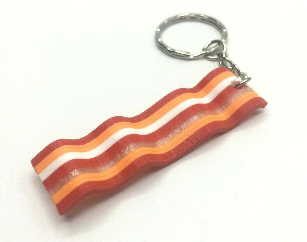 Bacon Keyring / An Ode to Bacon Keychain / Bacon Lovers Bag Tag Charm / Novelty Food Keyring / Meat Keychain / Bacon Bag Tag / Bacon Gift