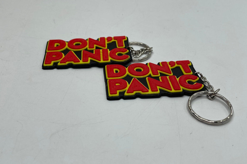 Don't Panic Bag Tag / Novelty Keyring / Don't Panic Wording Keyring / Funny Keyring / Novelty Don't Panic Keyring / Don't Panic Bag Tag Gift