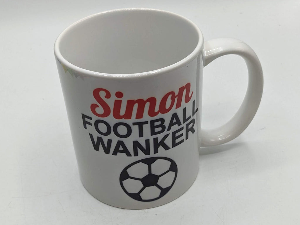Personalised Football Wanker Mug, Gift for Football Player, Personalised Football Gift, Funny Football Mug, Joke Football Gift, Soccer Gift