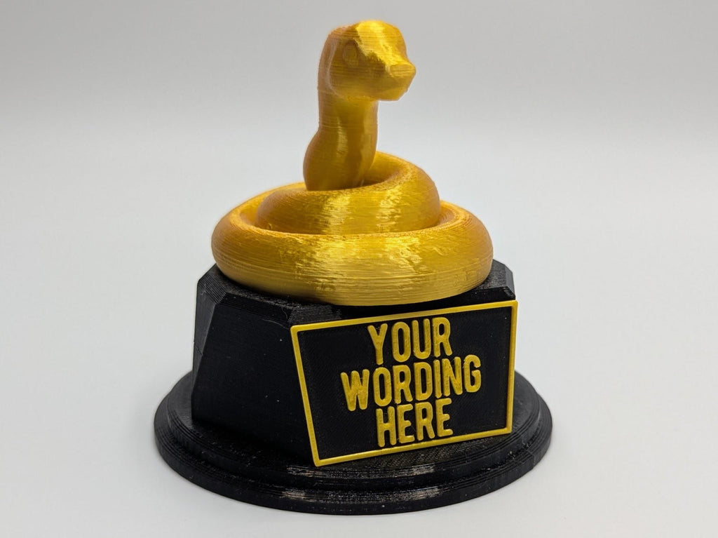 Personalised Snake Trophy, Snake Lover Trophy, Snakiest Award Trophy, Snake Trophy, Snake Owner Gift, Serpent Award Trophy, Dirty Snake Gift