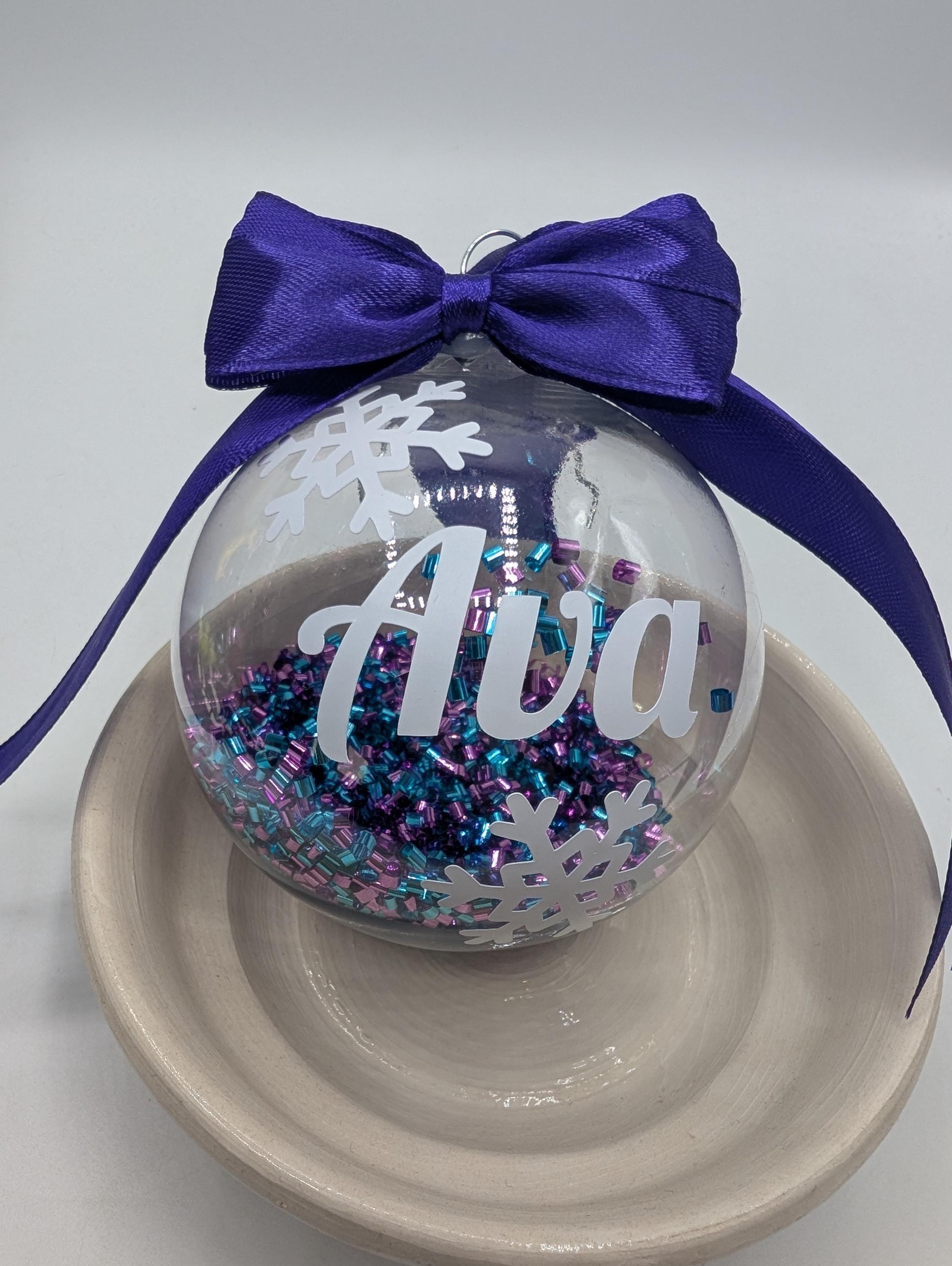 Personalised Snowflake Christmas Bauble, Personalised Bauble, Tree Personalised Decoration, Name Bauble, Tree Decoration Gift, Bauble Gift