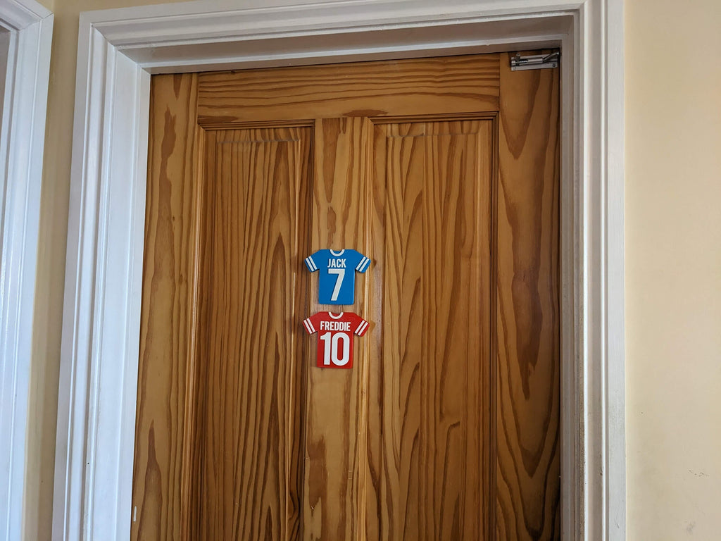 Personalised Football Sign, Football Shirt Door Sign, Football Lover Door Sign, Personalised Football Plaque, Football Bedroom, Soccer Door