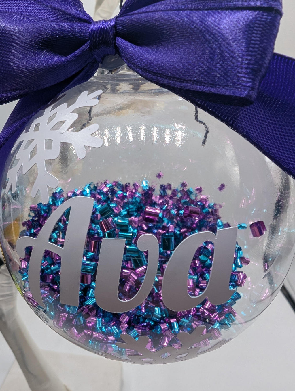 Personalised Snowflake Christmas Bauble, Personalised Bauble, Tree Personalised Decoration, Name Bauble, Tree Decoration Gift, Bauble Gift