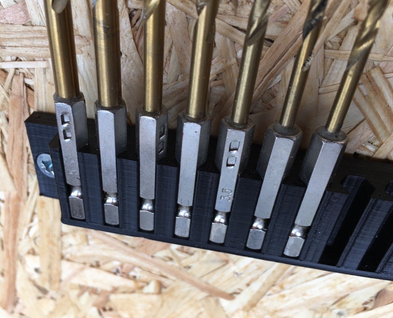 1/4" Hex Shank Screwdriver Bit Holder Storage / Shed, Van or Workshop Hex Bit Storage / Hex Bit Holder (11 or 13 gaps) / 1/4" Hex Bit Holder