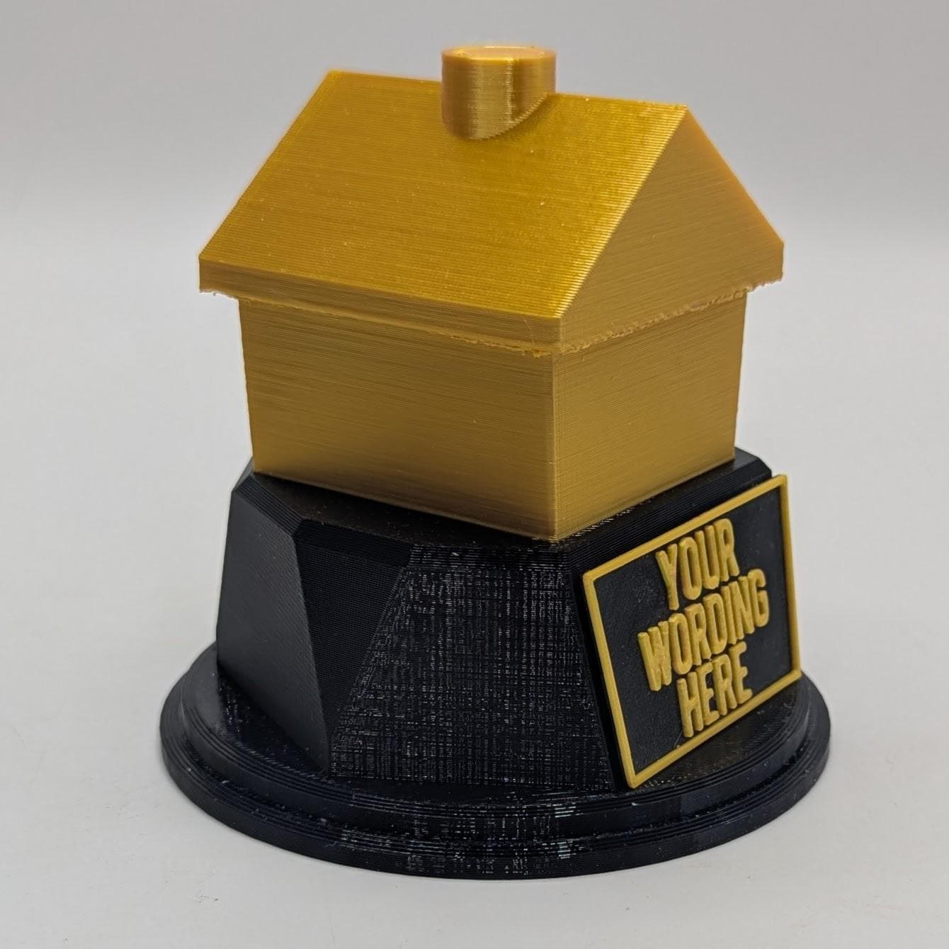 Personalised House Trophy, New Home Trophy, House Award, Custom Trophy, Homebuyer, Funny Trophy, First Home Gift, Office Trophy, Best Home