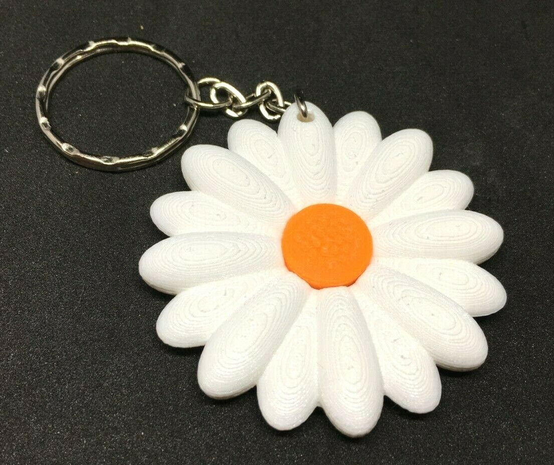 Daisy Flower 3D Keyring / Bag Charm / Floral Design Key Chain / Daisy Keyring / Daisy Bag Tag / Daisy Bag Charm / Flower Bag Tag / Flower