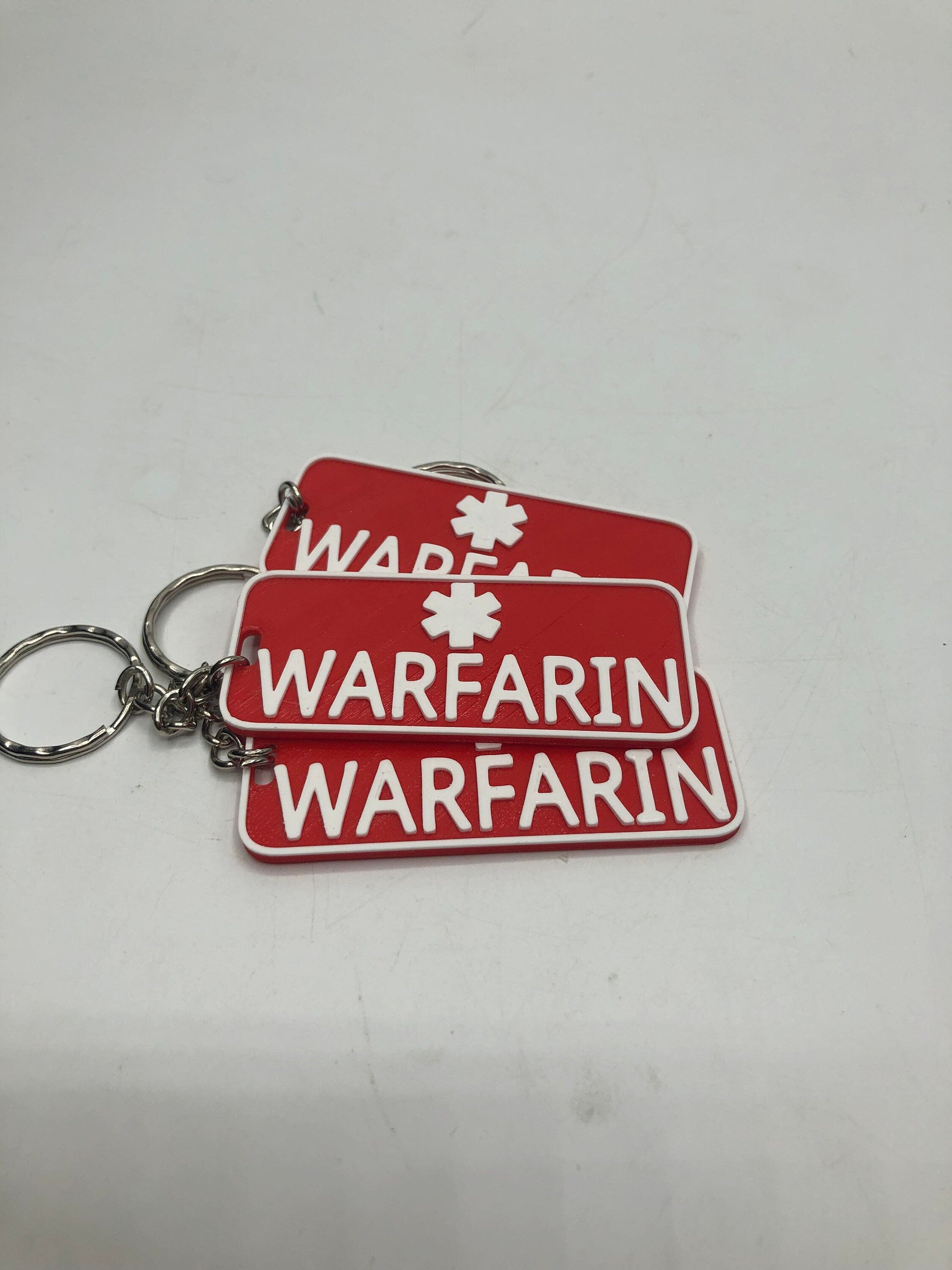 Warfarin Keyring / Warfarin Medical Alert Key Chain / Medical Alert Keyring / Medical Alert Warfarin / Warfarin Alert / Medical ID Keyring