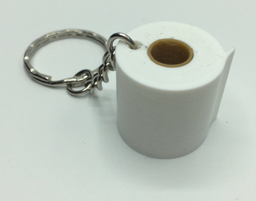Toilet Roll Keyring / Toilet Paper Joke Keyring / Key Chain / Bag Tag (3D) / Toilet Roll Joke / Toilet Roll / Toilet Paper / Novelty Keyring