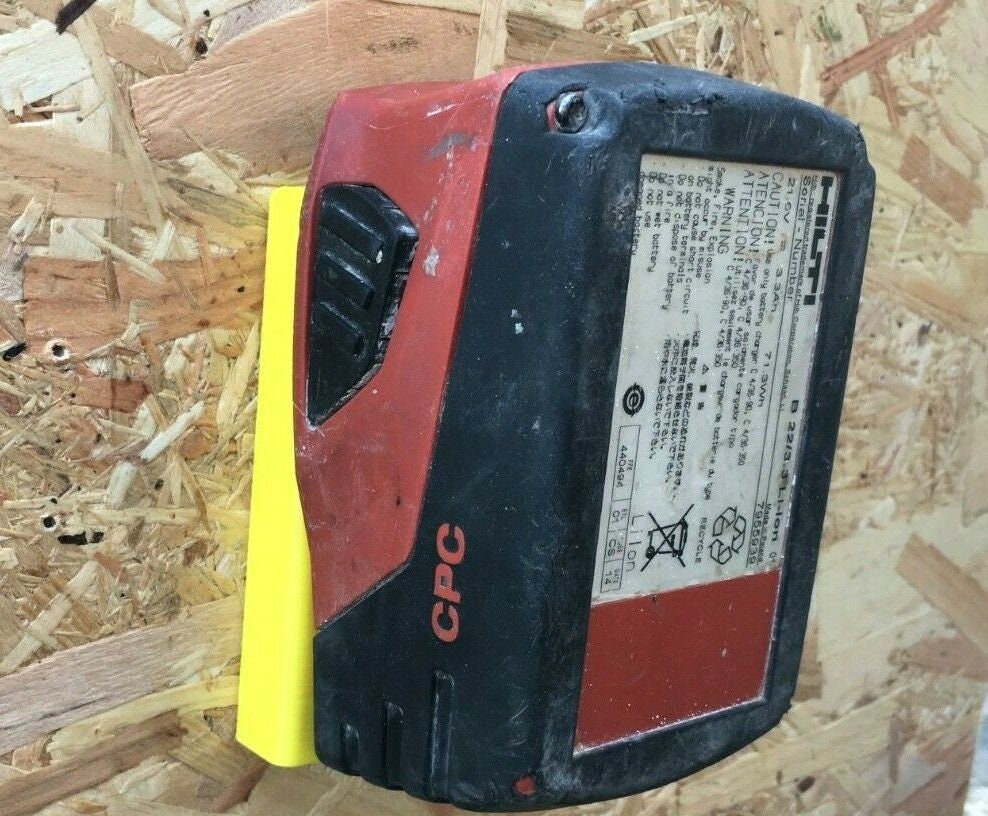 Battery Wall Mount for Hilti B22 22v or B36 36v Batteries / Undershelf Mount x1 / Hilti Battery Wall Mount / Battery Mount Storage for Hilti