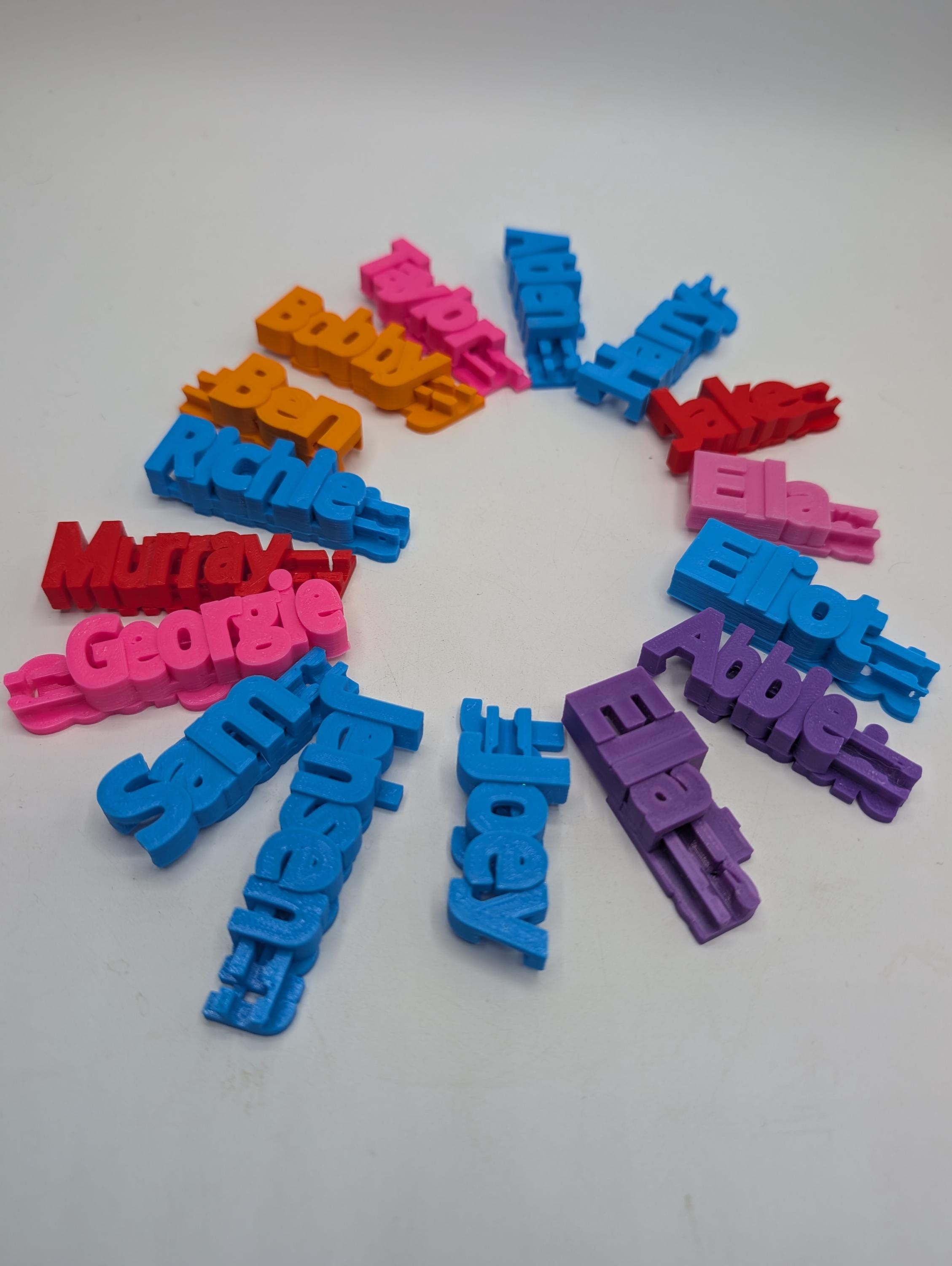 Personalized Named USB Cable Clip, 3D Printed Marker