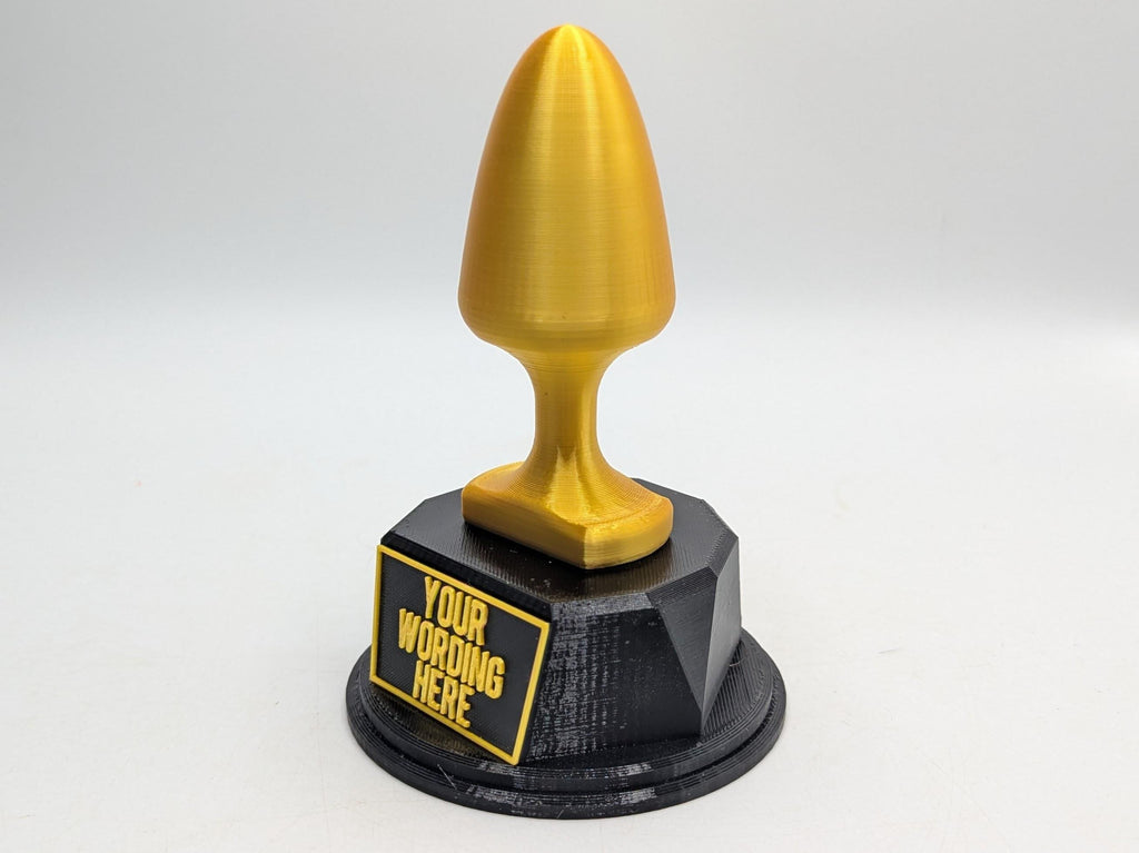 Personalised Butt Plug Trophy, Bum Plug Trophy, Bottom Award, Funny Bottom Trophy, Custom Trophy, Golden Butt Plug Award, Novelty Butt Plug