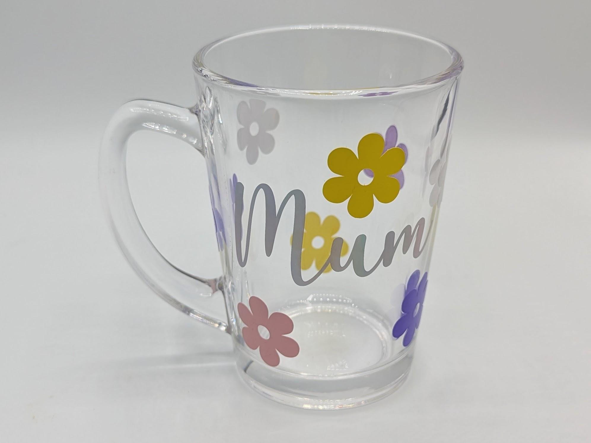 Personalised Flowers Mug, Named Glass Gift, Mother's Day Gift, Present For Her, Daisy Flower Mug, Floral Mug, Custom Daisy Mug Gift