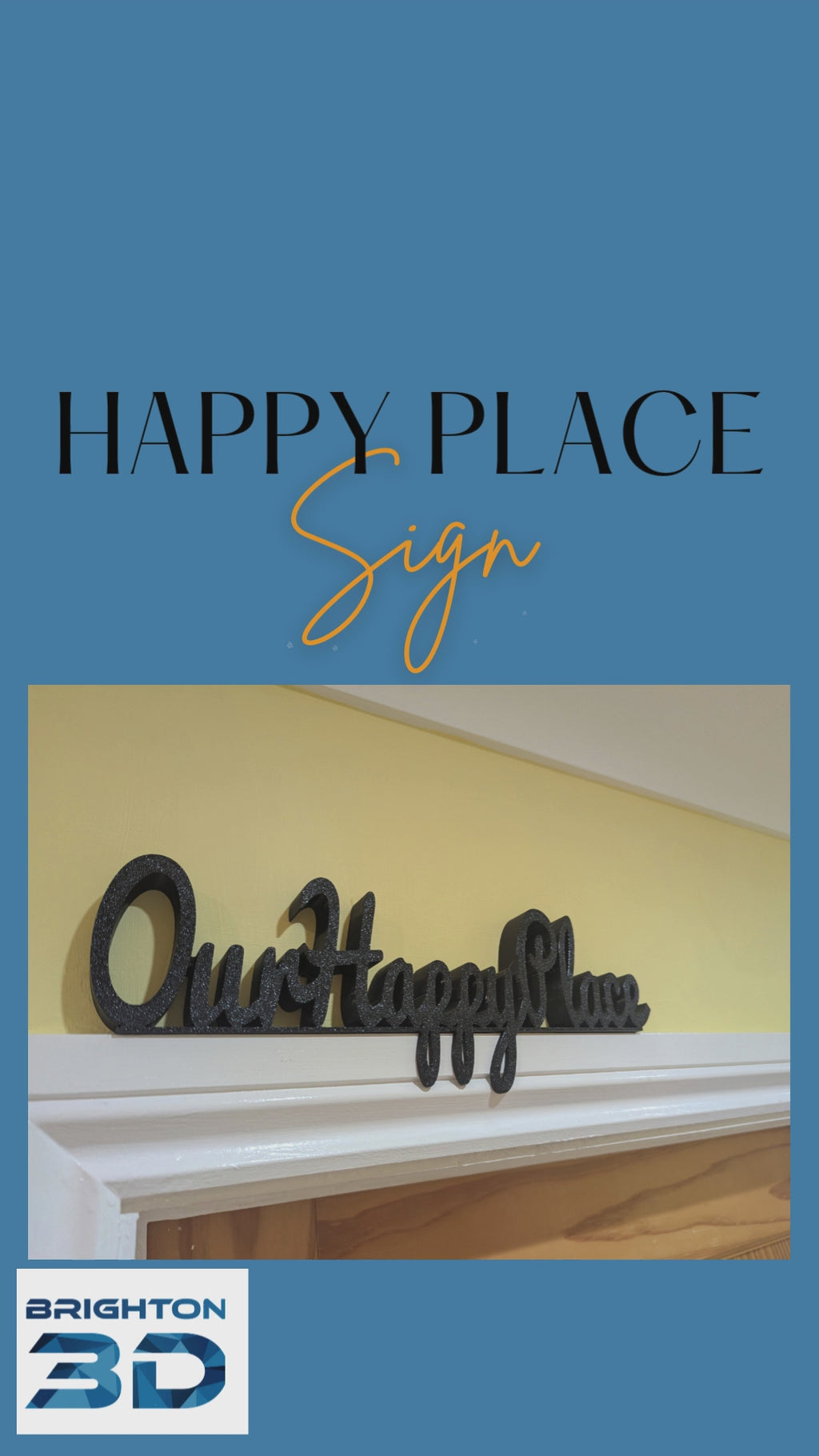 Our Happy Place Door Sign, Plaque for Home, Custom Door Sign, Door Topper, Happy Place Label Sign, Above Door Sign, Our Happy Place Home