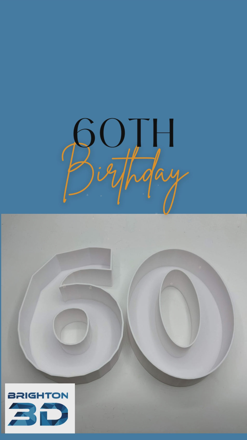 60th Birthday Cake Decoration, Large Numbers (8.5") for Sweet filling Birthday Cake Alternative, Birthday Party Display, 60th Birthday Decor