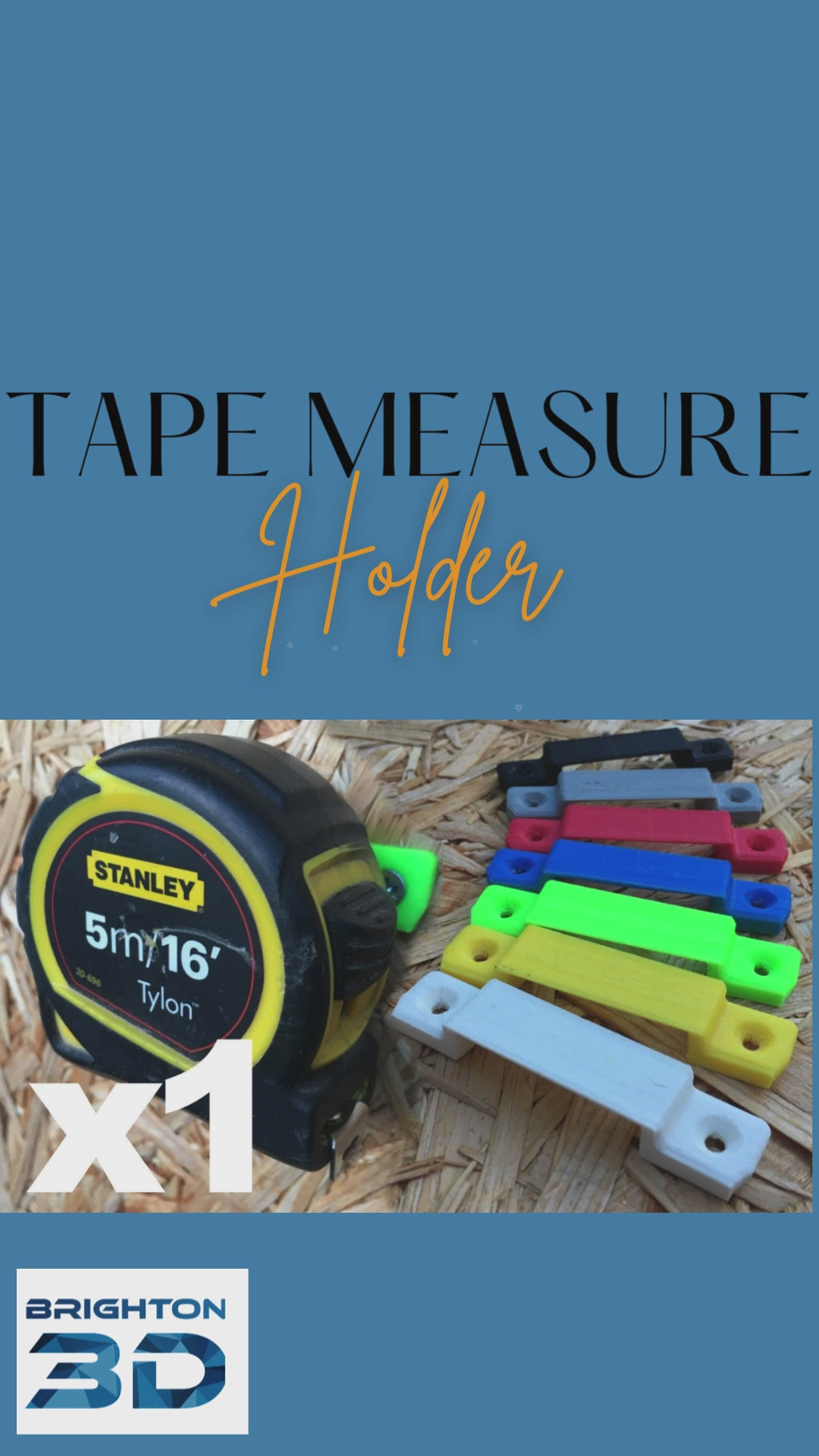 Tape Measure Holder / Wall Mount / Bracket / Clip for Shed / Tape Measure Storage / Tape Measure Mount / Tape Measure Display / Tape Measure