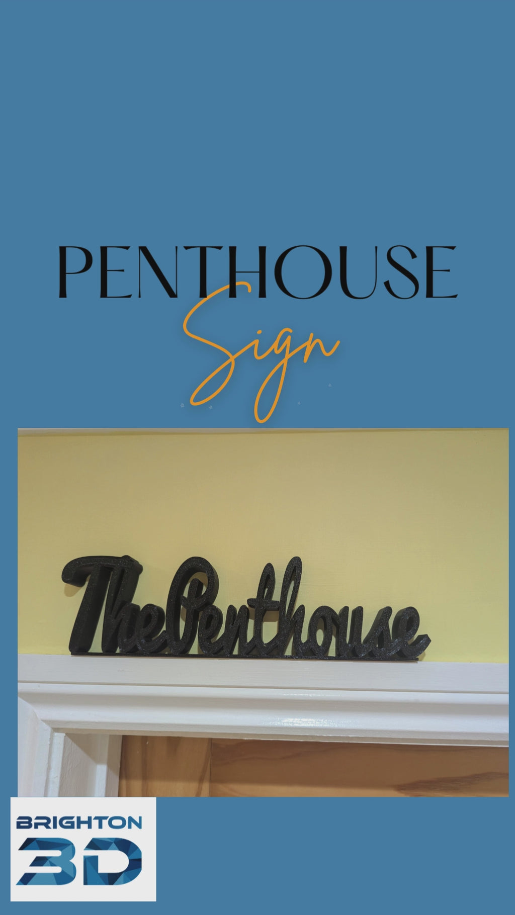 The Penthouse Door Sign, Plaque for Bedroom, Custom Door Sign, Door Topper, The Penthouse Sign, Above Door Sign, The Penthouse Above Door