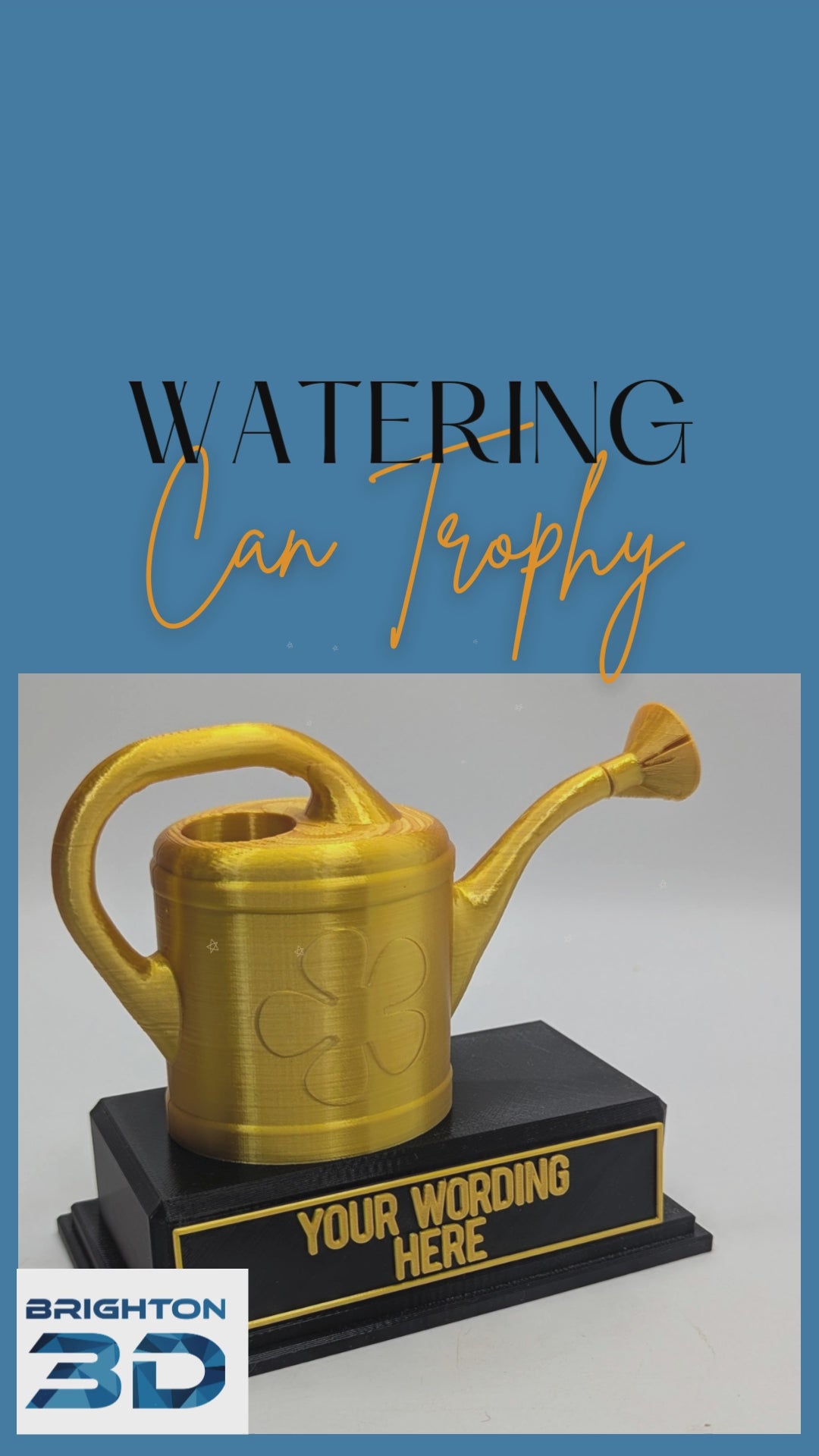 Personalised Watering Can Trophy, Watering Can Shape Gift, Gardener Award, Gardener Trophy, Custom Trophy Award, Gardening Lover Gift