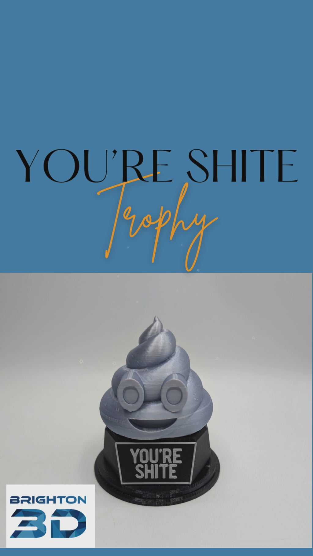 You're Shite Poop Trophy, Crap Trophy, Shit Trophy, Golden Poo Gift, Poop Gift, Office Funny Poop Award, Poop Joke Trophy, Poo Secret Santa
