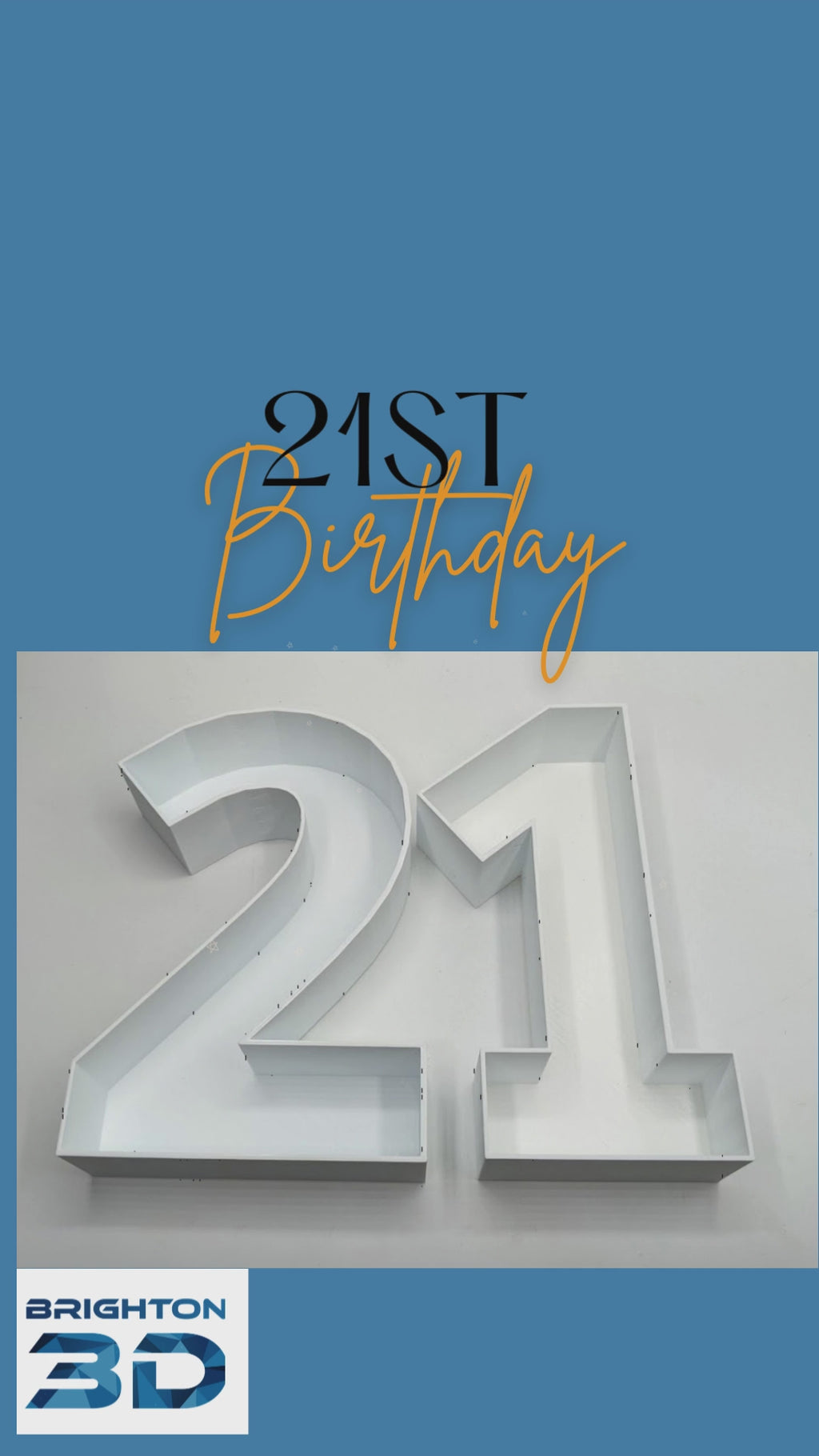 21st Birthday Cake Decoration, Large Numbers (8.5") for Sweet filling Birthday Cake Alternative, Birthday Party Display, 21st Birthday Decor