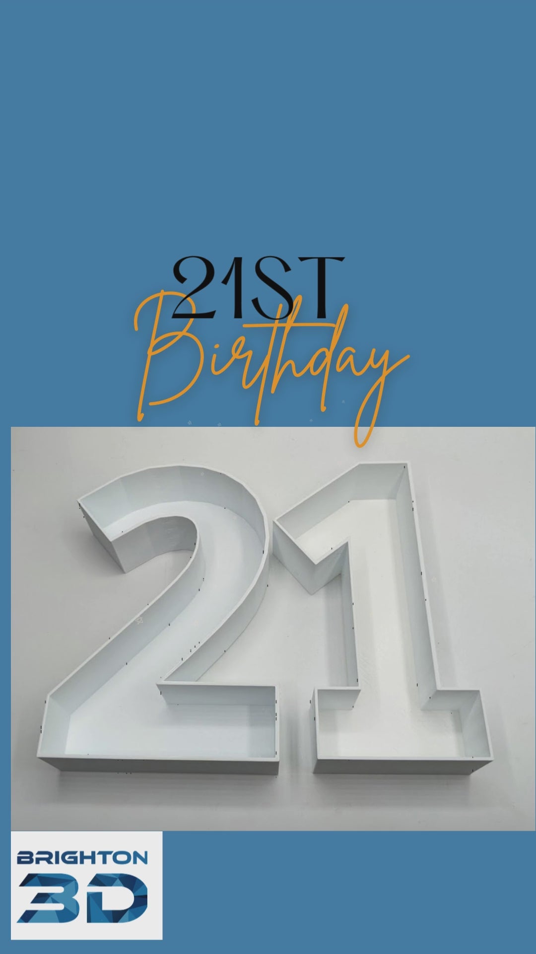21st Birthday Cake Decoration, Large Numbers (8.5") for Sweet filling Birthday Cake Alternative, Birthday Party Display, 21st Birthday Decor