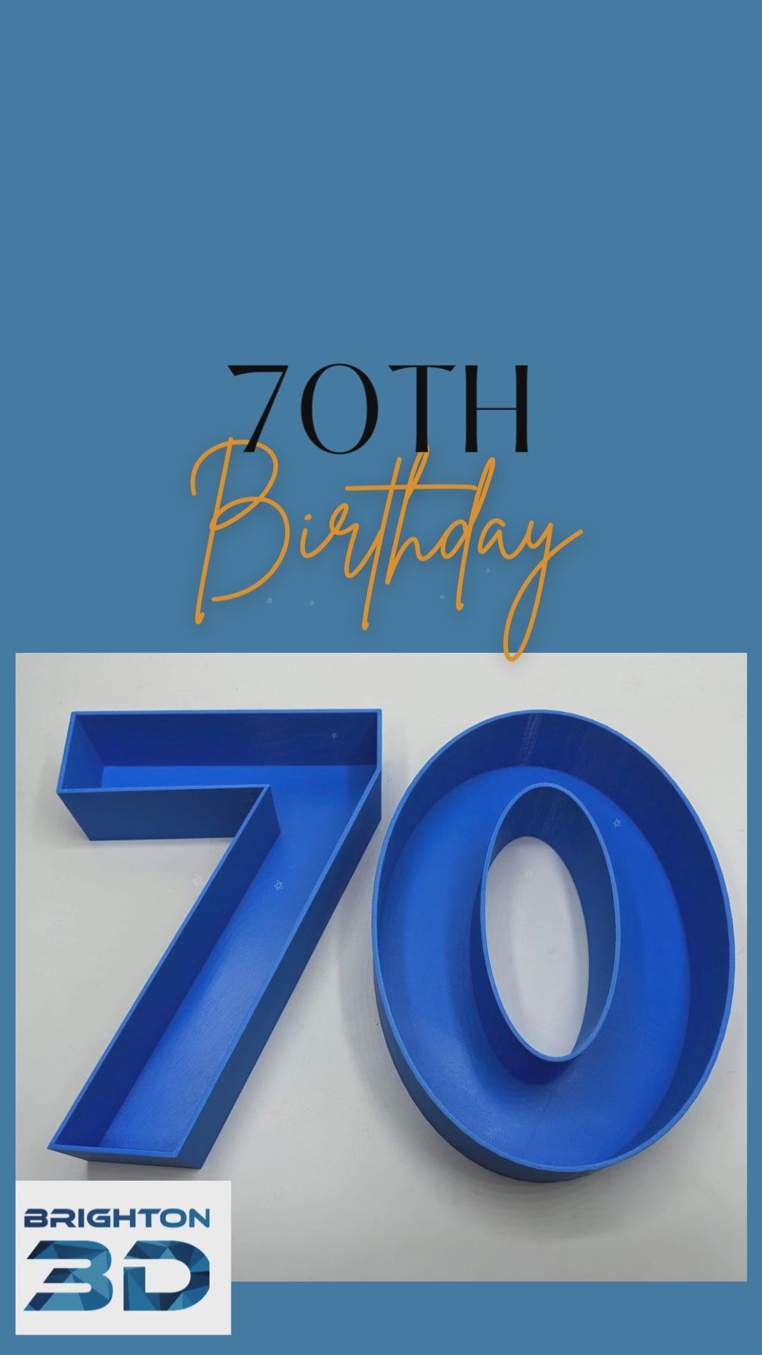70th Birthday Cake Decoration, Large Numbers (8.5") for Sweet filling Birthday Cake Alternative, Birthday Party Display, 70th Birthday Decor
