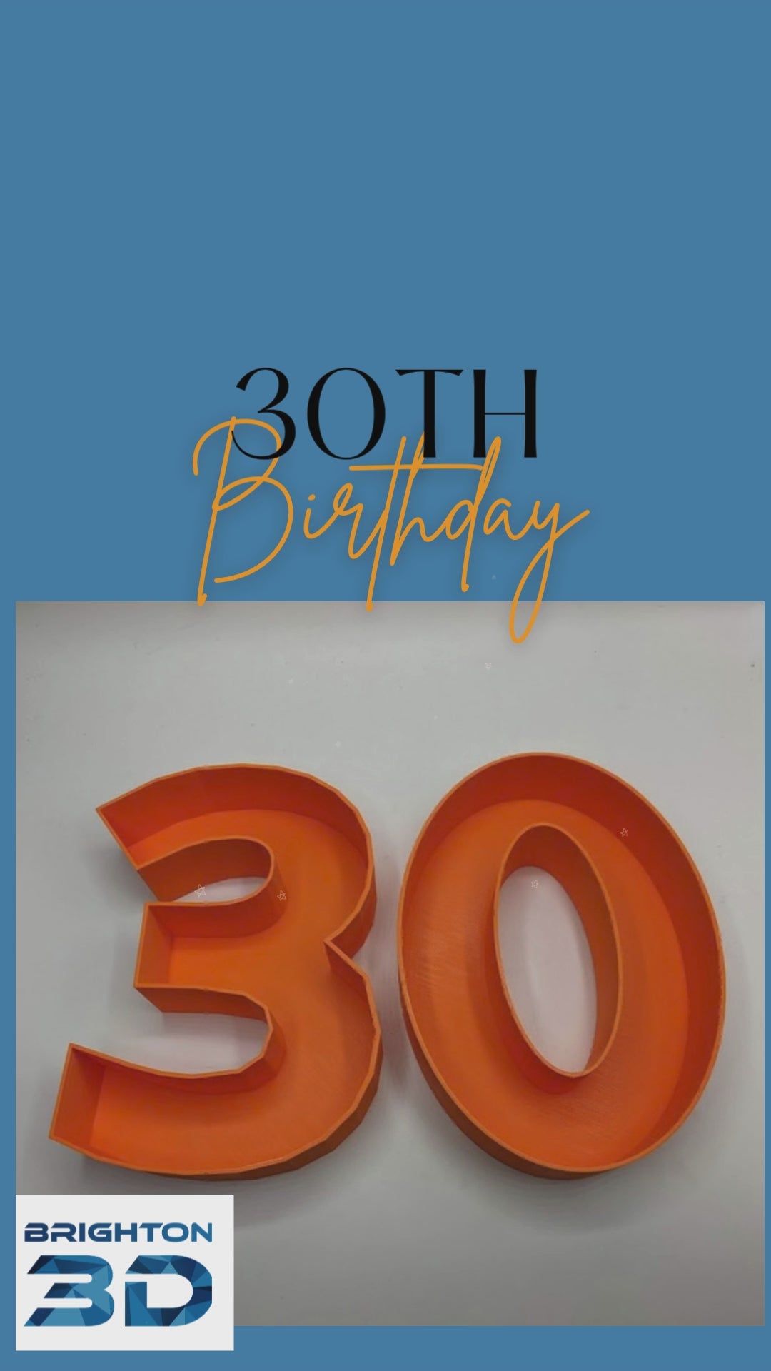 30th Birthday Cake Decoration, Large Numbers (8.5") for Sweet filling Birthday Cake Alternative, Birthday Party Display, 30th Birthday Decor
