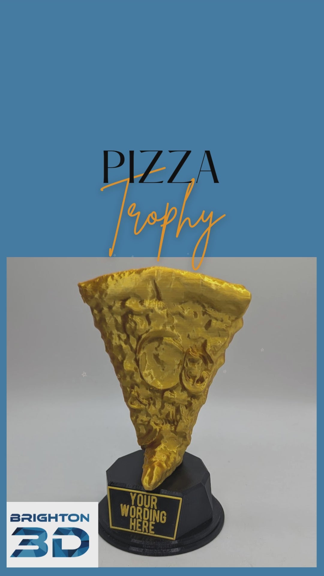 Personalised Pizza Trophy, Pizza Lover Award, Best Employee Award, Office Trophy, Custom Trophy, Magherita Pizza, Pepperoni Pizza Award